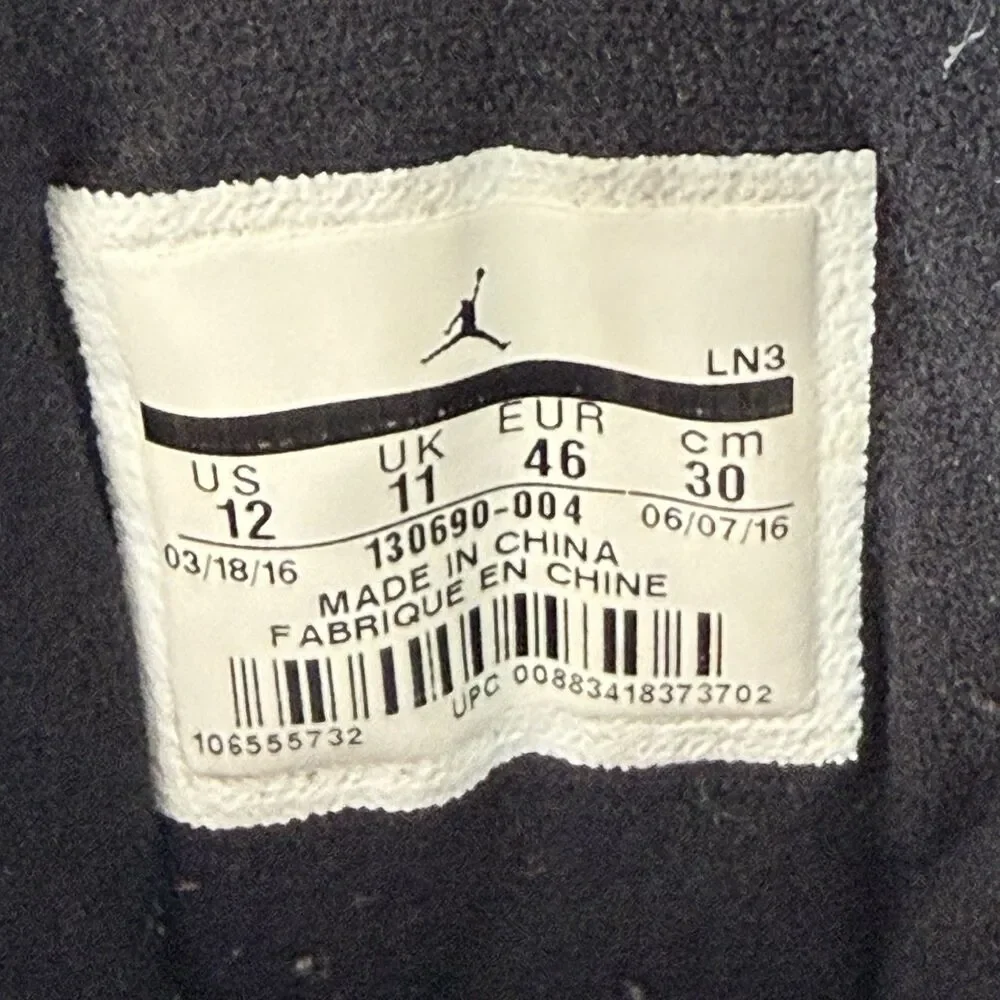 USED Nike Air Jordan 12 Retro Neoprene Nylon Black Gym Red Men’s 12 130690-004